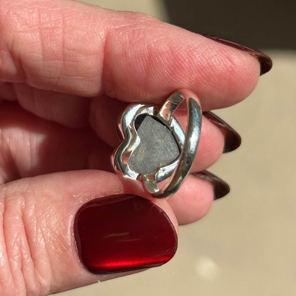 925 Sterling Silver Royal Opal Heart-Shaped Ring - Picture 10 of 15